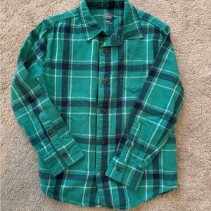 Falls Creek Green Plaid Button Down Shirt